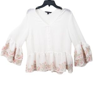 Zac & Rachel Floral Detail Bell Blouse
